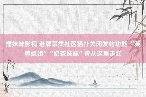 插妹妹影视 老牌采集社区猫扑关闭发帖功能 “芙蓉姐姐”“奶茶妹妹”曾从这里走红