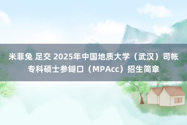 米菲兔 足交 2025年中国地质大学（武汉）司帐专科硕士参餬口（MPAcc）招生简章