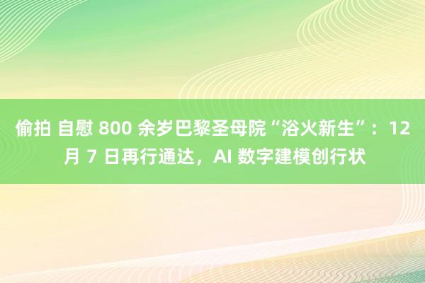 偷拍 自慰 800 余岁巴黎圣母院“浴火新生”：12 月 7 日再行通达，AI 数字建模创行状