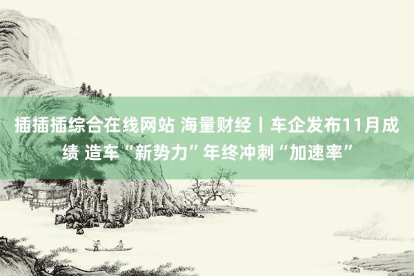 插插插综合在线网站 海量财经丨车企发布11月成绩 造车“新势力”年终冲刺“加速率”