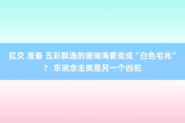肛交 准备 五彩飘逸的珊瑚海要变成“白色宅兆”？ 东说念主类是另一个凶犯