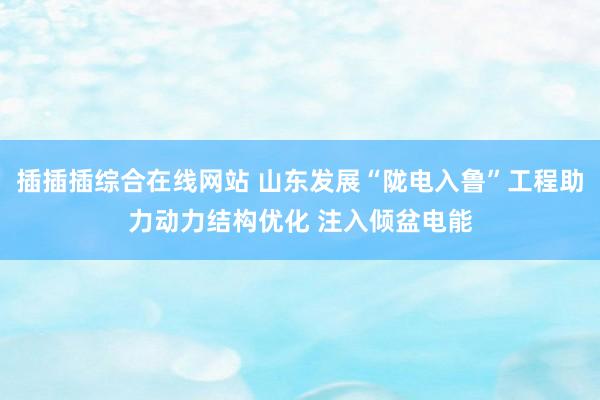 插插插综合在线网站 山东发展“陇电入鲁”工程助力动力结构优化 注入倾盆电能
