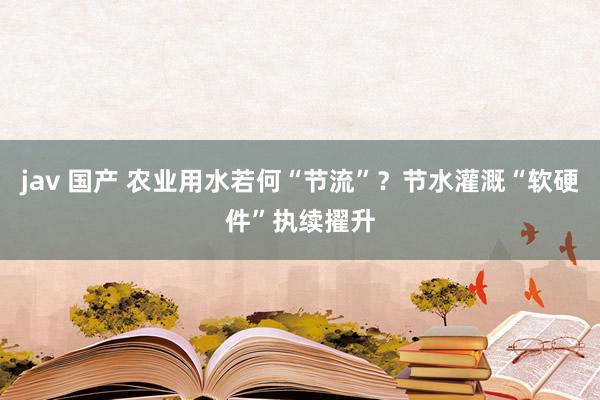 jav 国产 农业用水若何“节流”？节水灌溉“软硬件”执续擢升