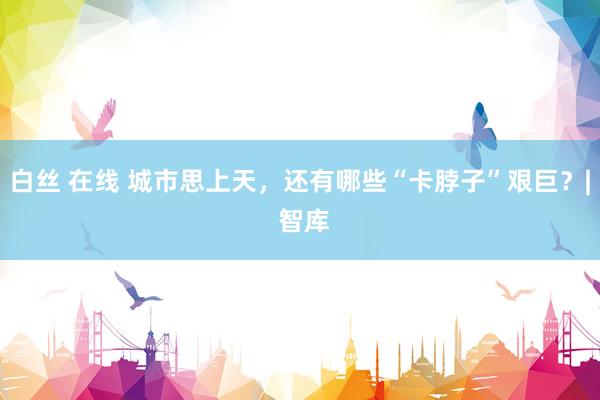 白丝 在线 城市思上天，还有哪些“卡脖子”艰巨？| 智库