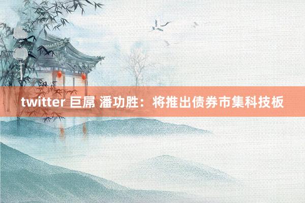 twitter 巨屌 潘功胜：将推出债券市集科技板