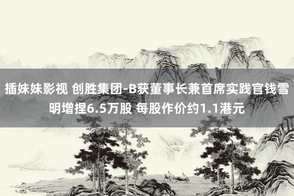 插妹妹影视 创胜集团-B获董事长兼首席实践官钱雪明增捏6.5万股 每股作价约1.1港元